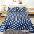 LINNUO HOURSE Home Blue King Size Quilt Sets 5 Pieces H61A-B0CJRGGLPL - Blue - Brand New