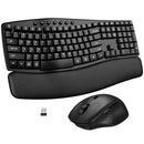 EDJO Ergonomic Wireless Keyboard Mouse Combo, Bluetooth/2.4G Dual-Mode - BLACK - Like New