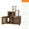 RYVORBE CAT TREE WITH LITTER BOX ENCLOSURE, HIDDEN WASHROOM FURNITURE - BROWN - Like New