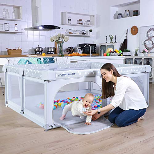 ANGELBLISS BABY PLAYPEN EXTRA LARGE PLAY YARD GATE INDOOR OUTDOOR - SIZE 71"×59" - Like New