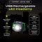TOUGH LIGHT USB RECHARGEABLE LED HEADLAMP FLASHLIGHT WATERPROOF - GREEN - Like New