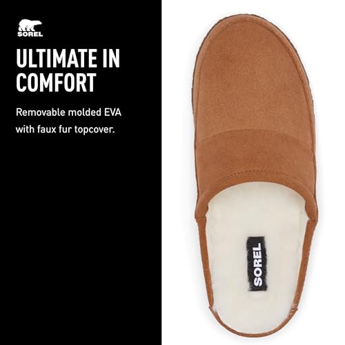 SOREL MEN'S FALCON RIDGE II SCUFF SLIPPER - SIZE: MEN 11 ELK, GUM - Like New