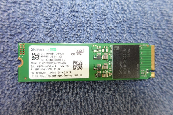 SK HYNIX 256GB NVME M.2 SSD PCIE - GREEN - Like New