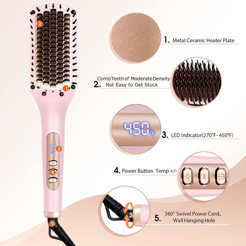 Nicebay by Whall Hair Straightener Brush with 6 Temps HS-101 - - Scratch & Dent