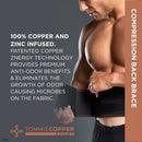 TOMMIE COPPER SPORT COMFORT BACK BRACE - SIZE: S/M - BLACK/COPPER - Like New