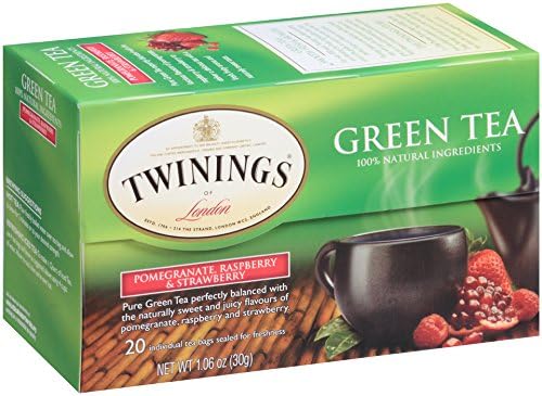 TWINING TEA GREEN POMEGRANATE RASPBERRY STRAWBERRY 20CT - Brand New