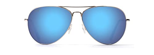 MAUI JIM MEN'S AND WOMEN'S MAVERICKS POLARIZED AVIATOR SUNGLASSES SILVER/BLUE - Like New