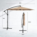 SIMPLE DELUXE 10FT OFFSET UMBRELLA CANTILEVER PATIO HANGING UMBRELLA - TAN - Like New