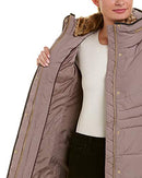 357SD357 COLE HAAN WOMEN COAT WITH BIB FRONT SIZE: WOMEN M - CASHEW - Brand New