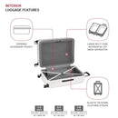 SWISSGEAR WANDERLUST PRO LIGHTWEIGHT EXPANDABLE SPINNER 3-PIECE SET 8092 - WHITE - Like New
