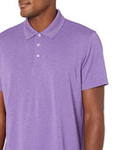 AMAZON ESSENTIALS MEN'S MOISTURE GOLF POLO HEATHER X-LARGE - PURPLE HEATHER - Brand New