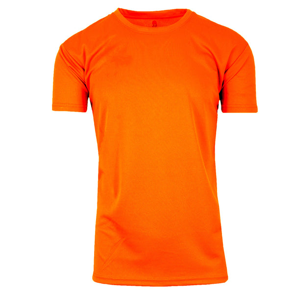 GALAXY BY HARVIC MEN'S PERFORMANCE ACTIVE SHORT SLEEVE - SIZE: 2XL - NEON ORANGE - Brand New