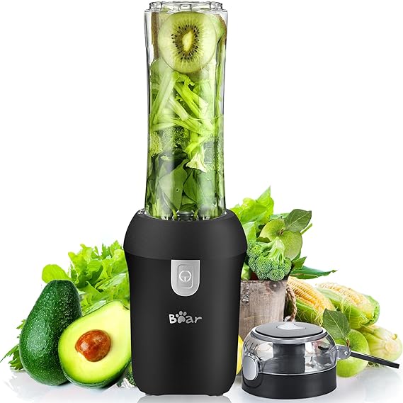 Bear 300W Personal Blender for Shakes and Smoothies 20.3oz LLJ-D05J1 - Black Like New