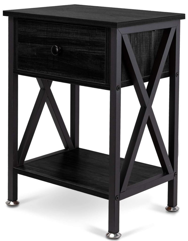 GOOD & GRACIOUS Multi-Function Nightstands, Small Narrow End Table with Drawer - Like New