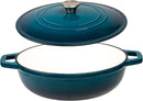 LEXI HOME ENAMELED 5 QT. CAST IRON DUTCH OVEN BRAISER - DARK TEAL - Like New