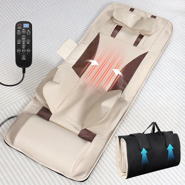 FUPTOS FULL BODY MASSAGE MAT WITH AIRBAG STRETCHING - GENTLE BROWN + BEIGE - Like New