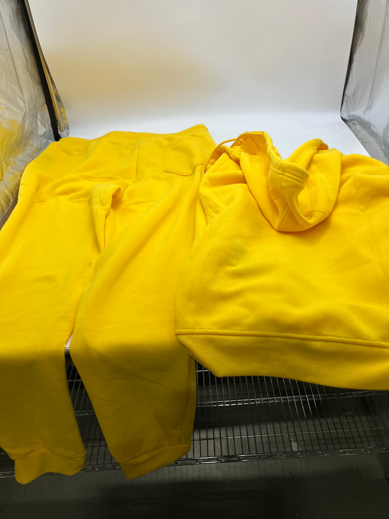 BLAZE BEAT TWO PIECE TRACK OUTFIT, HOODIE & SWEATPANTS, SIZE XL, YELLOW, HR24005 - Brand New