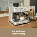 GEVI DUAL BOILER ESPRESSO MACHINE WITH GRINDER & 58MM PORTAFILTER - SILVER - Like New