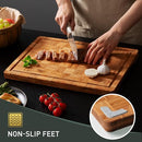 3 Pack Heavy Duty Bamboo Cutting Board Set Non Toxic Kitchen Non Slip - Like New