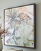 Ashley Markita Modern Floral Framed Canvas Wall Art 32 x 32 Peach And Green Like New