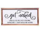 ATHENA'S ELEMENTS FUNNY BATHROOM, MODERN FARMHOUSE WALL DECOR, 8 X 17 - WHITE - Like New