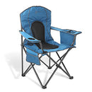 ARROWHEAD OUTDOOR PORTABLE FOLDING CAMPING CHAIR 4-CAN COOLER CUP-HOLDER - BLUE - Like New