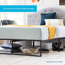 Linenspa Metal Platform Bed Frame - Tool Included - Queen Size - Black - Like New
