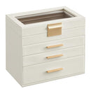 SONGMICS JEWELRY BOX WITH GLASS LID, 4-LAYER JEWELRY ORGANIZER, - Scratch & Dent