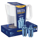 BRITA LARGE 10-CUP WATER FILTER PITCHER WITH 2 LONGLAST+ FILTERS, WAVE - Like New