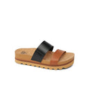 REEF WOMEN'S CUSHION VISTA HI PLATFORM SANDAL SIZE 9 BLACK DUO - Brand New