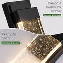 BesLowe Outdoor Wall Light Fixtures w/ Crystal Bubble Glass, Waterproof - Like New