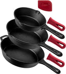 Cuisinel Cast Iron Skillets Set 3-Piece: 6" + 8" + 10" Cookware - Black - Like New