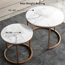 KOTPOP MODERN NESTING TABLE COFFEE TABLE - GOLD/WHITE - Like New