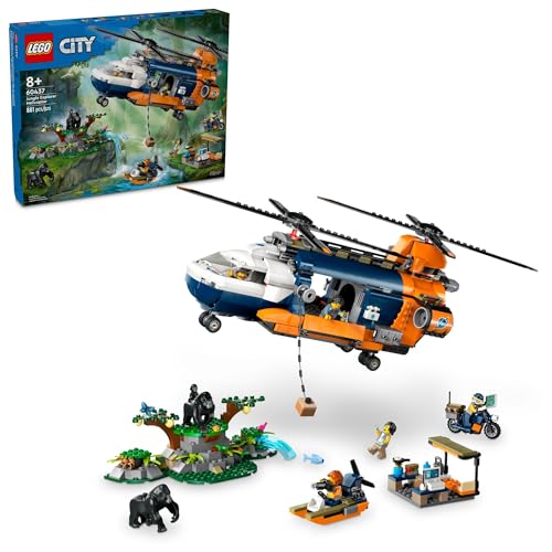LEGO CITY JUNGLE EXPLORER HELICOPTER TOY - KIDS ADVENTURE SET 60437 MULTI - Like New