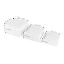 FICHIOUY 6PCS CLEAR DISPLAY NESTING RISER STANDS DISPLAY STANDS (WHITE) - Like New