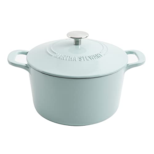 MARTHA STEWART GATWICK 7 QT ENAMEL CAST IRON DUTCH OVEN POT W - Scratch & Dent