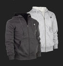 PACIFIC POLO CLUB (2-PACK) MEN'S FLEECE HOODIES - SIZE: L - LIGHT GRAY/CHARCOAL - Brand New