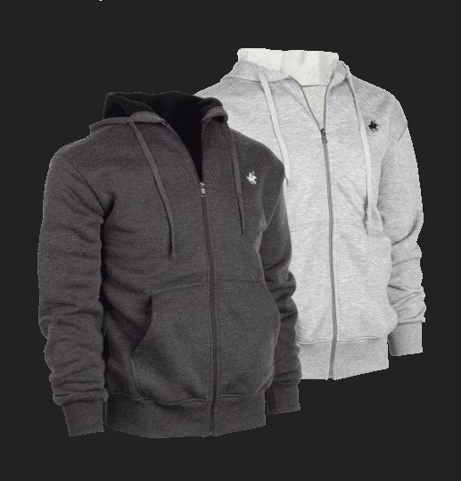 PACIFIC POLO CLUB (2-PACK) MEN'S FLEECE HOODIES - SIZE: L - LIGHT GRAY/CHARCOAL - Brand New
