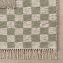 NULOOM CARMEON HAMILTON MEMPHIS MODERN CHECKERED HAND WOVEN RUG - GREEN/GRAY - Like New