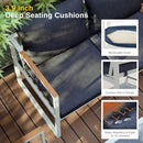 EAST OAK PATIO FURNITURE, 4-PIECE OUTDOOR SOFA, WASHABLE CUSHION - NAVY/WHITE - Like New