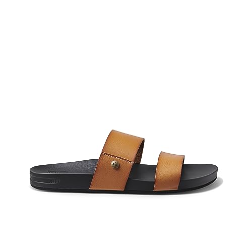 CJ2827 REEF WOMEN'S, CUSHION VISTA SLIDE, SIZE WOMEN 8 (JP W25) - COGNAC BLACK - Like New