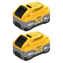 DEWALT MAX XR 8AH POWERPACK LITHIUM ION BATTERY 2-PACK DCB2108-2 - YELLOW BLK - Like New