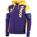 Starter Men's Purple/Gold Minnesota Vikings Logo Extreme Full-Zip Hoodie - Brand New