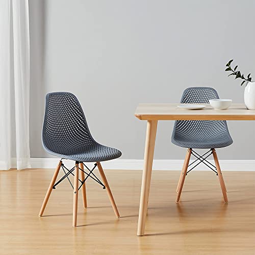 CangLong Dining Mid Century Modern Hollow Back Design Plastic Shell Armless - Like New