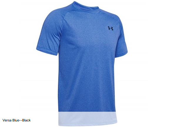 UNDER ARMOUR TECH 2.0 NOVELTY TEE - SIZE: MEN S - VERSA BLUE/ BLACK - Brand New