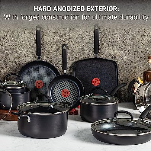 T-fal Ultimate Hard Anodized Nonstick Cookware Set 12Pcs 32406055629 - Black - Like New