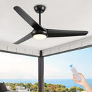 KINDLOV 52" Ceiling Fan Lights with Remote Indoor/Outdoor Use - Black - Like New