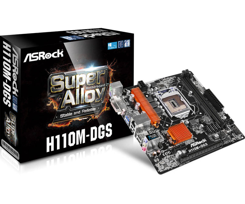 ASRock Motherboard Micro ATX DDR4 LGA 1151 H110M-DGS - Like New