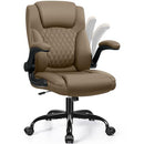 LEATHER OFFICE CHAIR PU HOME COMPUTER DESK CHAIRS WITH ERGONOMIC BACK SUPPORT - Like New