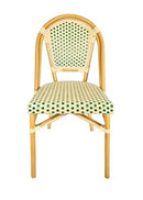 French Bistro Patio/Indoor Dining Chair, 2 Pack, Hand Woven Wicker (2, 10022) - Like New